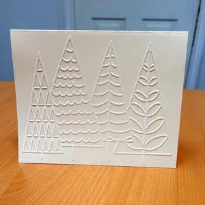 Tree Greeting Card, Embossed Card, Minimalist Card, Holiday Greeting Card